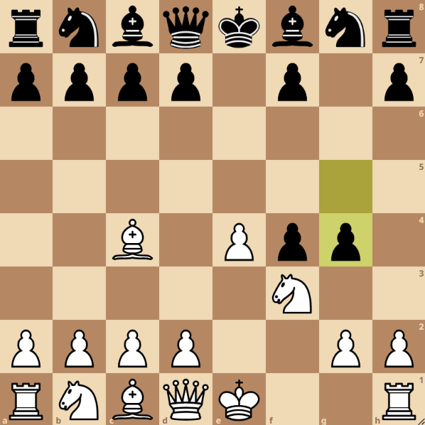 image of one version of Morphys king gambit